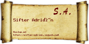 Sifter Adrián névjegykártya
